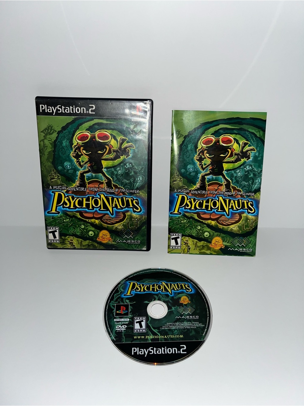Sony Psychonauts PlayStation 2 Game with Green Cover Art